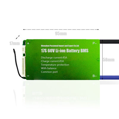 3.7V PCB Li Ion Protection Board BMS 17S 60V 45A Wspólny port z balansem